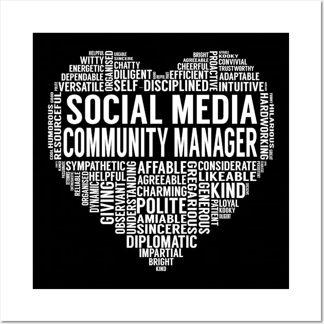 Social Media Community Manager Heart Wall Art by LotusTee